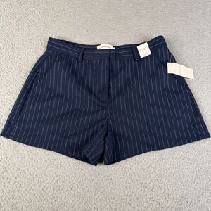 ABERCROMBIE & FITCH Shorts Womens 25/0 Blue White Pinstripe High Rise Stretch